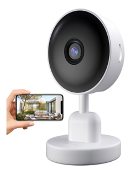 Tuya WiFi Smart Camera 1080P, Night Vision, Motion Alarm, Intercom, Cloud/SD Video, App Remote Access, Easy Install, Home Monitoring, White